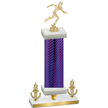 Premium Single Purple Carbon Fiber Victory Running Trophy