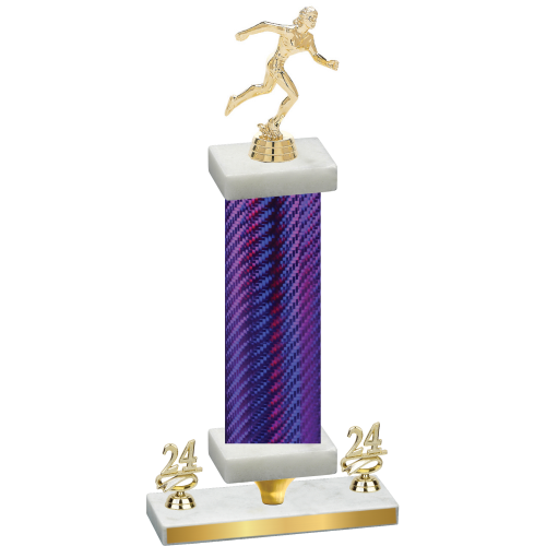 Premium Single Purple Carbon Fiber Year Running Trophy