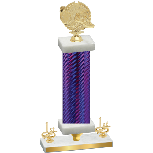 Premium Single Purple Carbon Fiber First Place Running Trophy