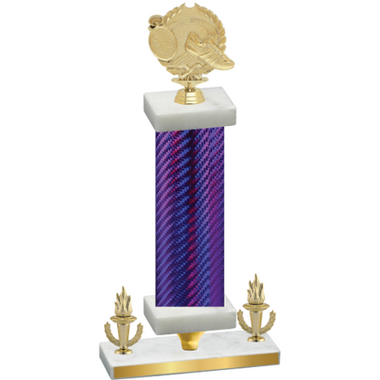 Premium Single Purple Carbon Fiber Victory Running Trophy