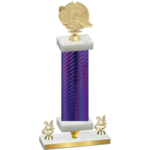 Premium Single Purple Carbon Fiber Year Running Trophy