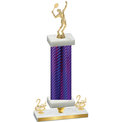 Premium Single Purple Carbon Fiber Second Place Tennis Trophy