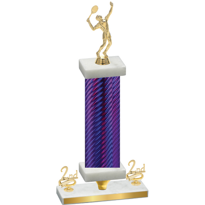 Premium Single Purple Carbon Fiber Second Place Tennis Trophy