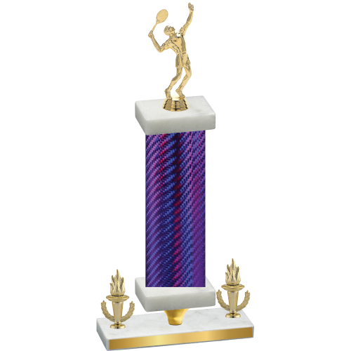 Premium Single Purple Carbon Fiber Victory Tennis Trophy