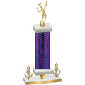Premium Single Purple Carbon Fiber Victory Tennis Trophy