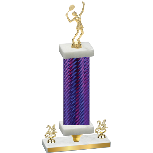 Premium Single Purple Carbon Fiber Year Tennis Trophy