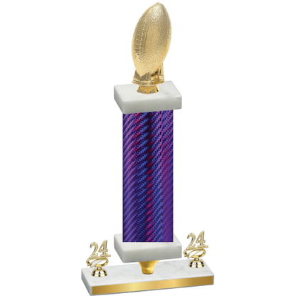 Premium Single Purple Carbon Fiber Year Football Trophy