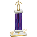Premium Single Purple Carbon Fiber Second Place Wrestling Trophy