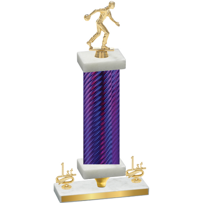 Premium Single Purple Carbon Fiber First Place Bowling Trophy