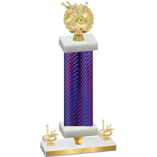 Premium Single Purple Carbon Fiber First Place Bowling Trophy