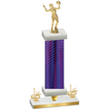 Premium Single Purple Carbon Fiber First Place Volleyball Trophy