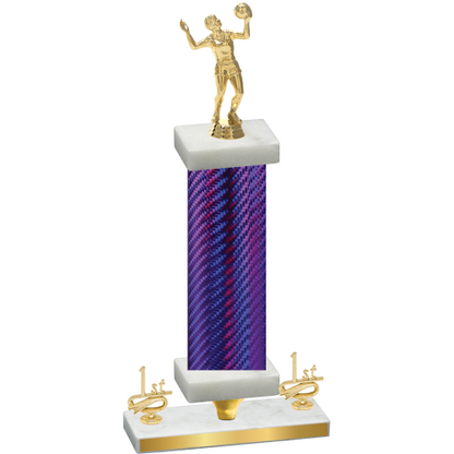 Premium Single Purple Carbon Fiber First Place Volleyball Trophy