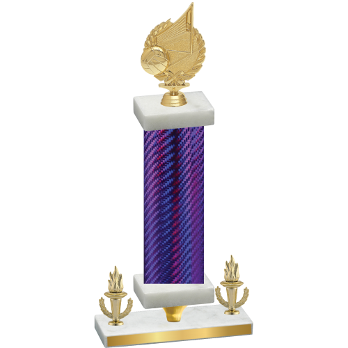 Premium Single Purple Carbon Fiber Victory Volleyball Trophy