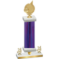 Premium Single Purple Carbon Fiber Year Volleyball Trophy