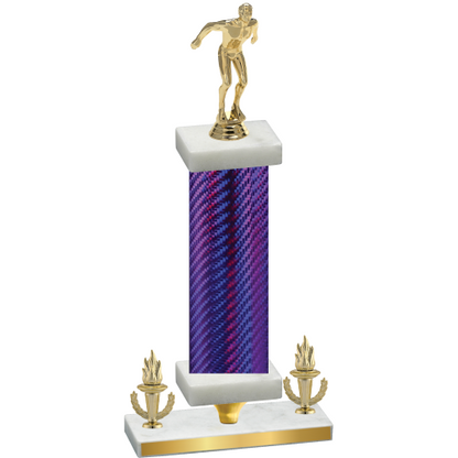 Premium Single Purple Carbon Fiber Victory Swimming Trophy