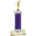 Premium Single Purple Carbon Fiber First Place Tennis Trophy