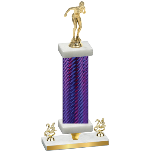 Premium Single Purple Carbon Fiber Year Tennis Trophy