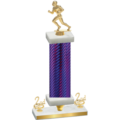 Premium Single Purple Carbon Fiber Second Place Football Trophy