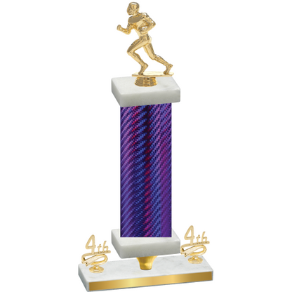 Premium Single Purple Carbon Fiber Fourth Place Football Trophy