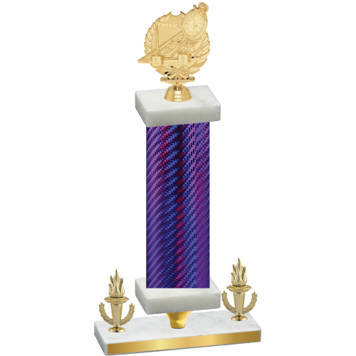 Premium Single Purple Carbon Fiber Victory Swimming Trophy