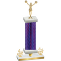 Premium Single Purple Carbon Fiber Fourth Place Cheerleading Trophy