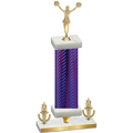 Premium Single Purple Carbon Fiber Victory Cheerleading Trophy