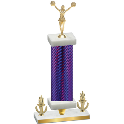 Premium Single Purple Carbon Fiber Victory Cheerleading Trophy