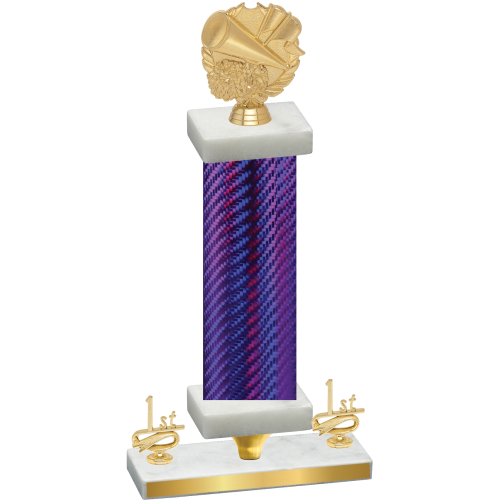 Premium Single Purple Carbon Fiber First Place Cheerleading Trophy