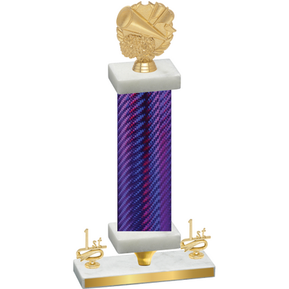 Premium Single Purple Carbon Fiber First Place Cheerleading Trophy