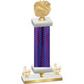 Premium Single Purple Carbon Fiber Third Place Cheerleading Trophy