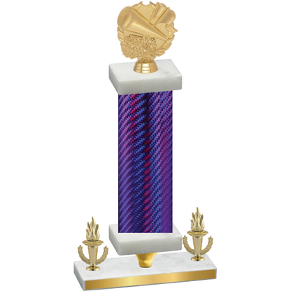 Premium Single Purple Carbon Fiber Victory Cheerleading Trophy