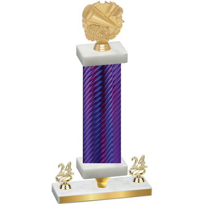 Premium Single Purple Carbon Fiber Year Cheerleading Trophy