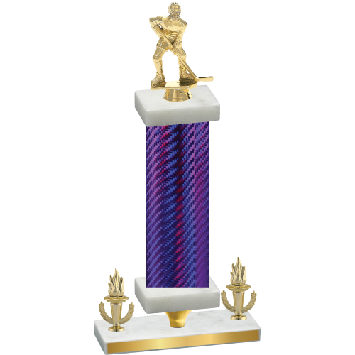 Premium Single Purple Carbon Fiber Victory Hockey Trophy