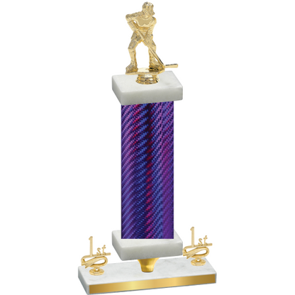 Premium Single Purple Carbon Fiber First Place Hockey Trophy