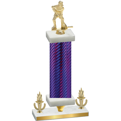 Premium Single Purple Carbon Fiber Victory Hockey Trophy