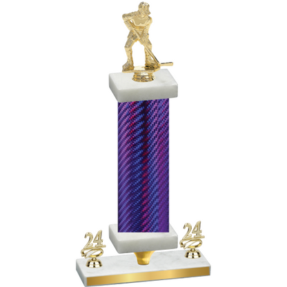 Premium Single Purple Carbon Fiber Year Hockey Trophy