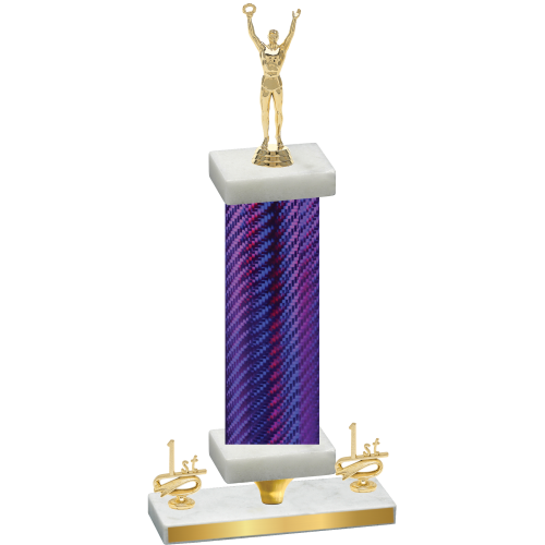 Premium Single Purple Carbon Fiber First Place Victory Trophy