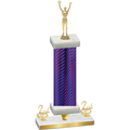Premium Single Purple Carbon Fiber Second Place Victory Trophy