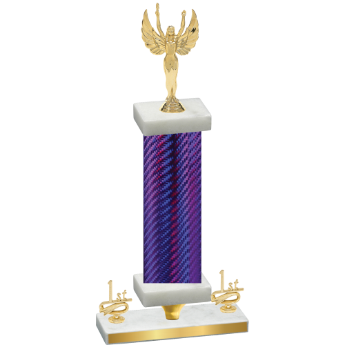 Premium Single Purple Carbon Fiber First Place Victory Trophy