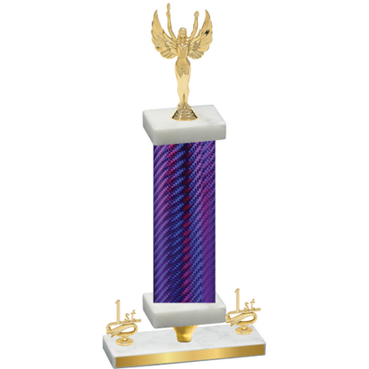 Premium Single Purple Carbon Fiber First Place Victory Trophy