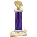 Premium Single Purple Carbon Fiber First Place Basketball Trophy