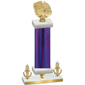 Premium Single Purple Carbon Fiber Victory Basketball Trophy