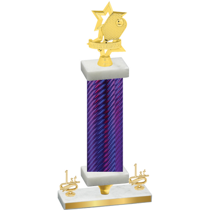 Premium Single Purple Carbon Fiber First Place Pickleball Trophy