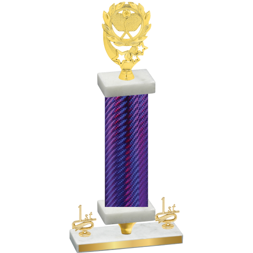 Premium Single Purple Carbon Fiber First Place Pickleball Trophy