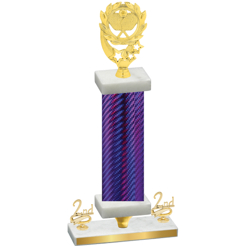 Premium Single Purple Carbon Fiber Second Place Pickleball Trophy