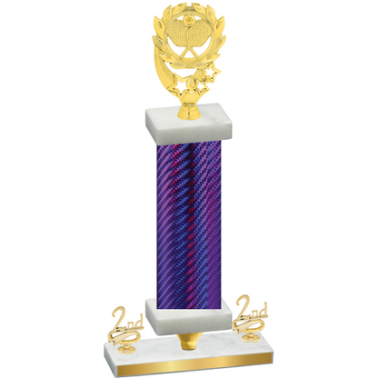 Premium Single Purple Carbon Fiber Second Place Pickleball Trophy