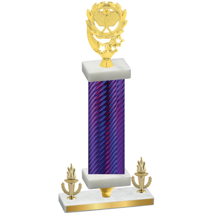 Premium Single Purple Carbon Fiber Victory Pickleball Trophy