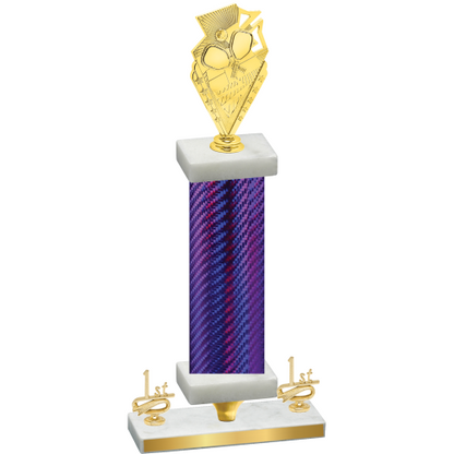 Premium Single Purple Carbon Fiber First Place Pickleball Trophy