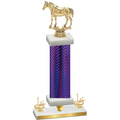 Premium Single Purple Carbon Fiber First Place Horses Trophy