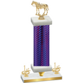 Premium Single Purple Carbon Fiber First Place Horses Trophy